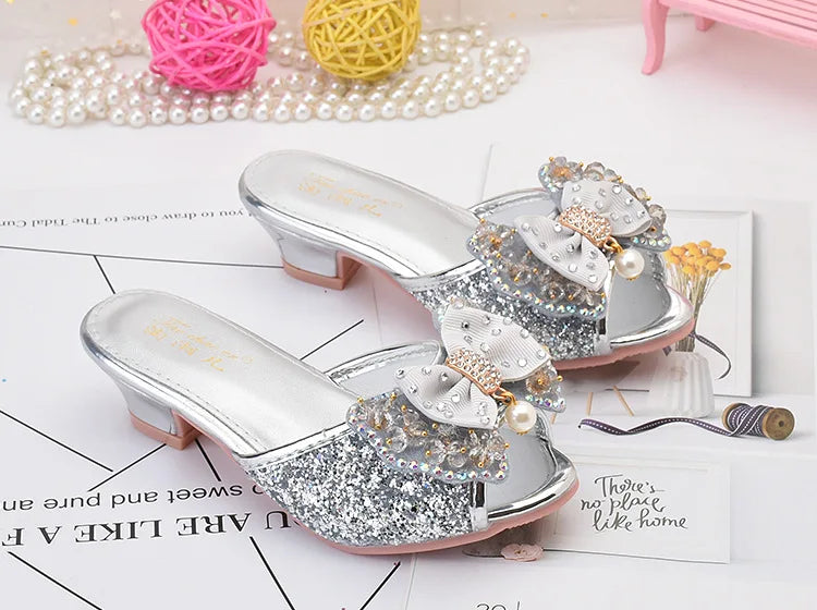 Chaussures Déguisement Princesse Fille argent