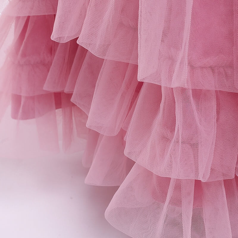 Robe Cérémonie Fille Tulle Rose