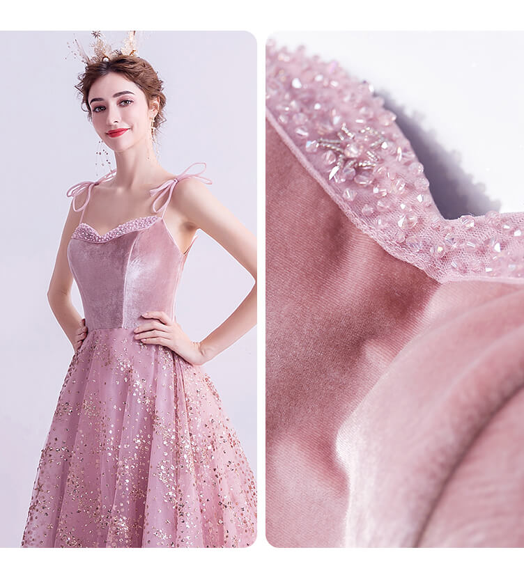 Robe Princesse Femme Rose Paillette