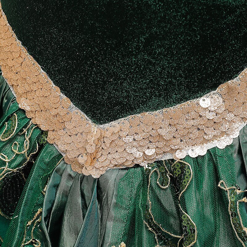 Robe de Princesse Verte Émeraude