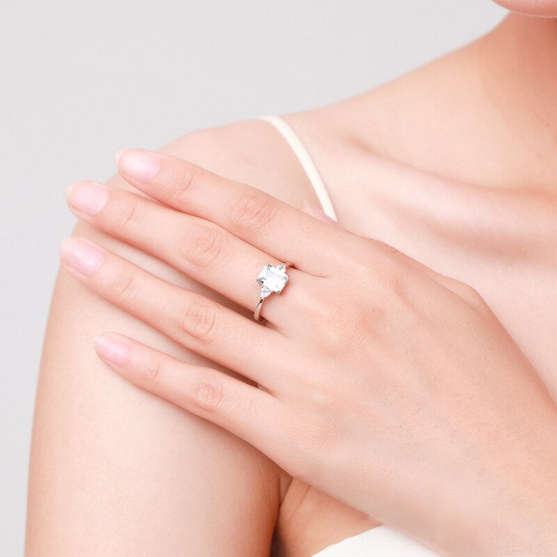 Bague princesse solitaire