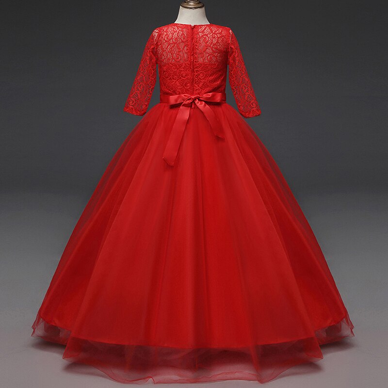 Robe Rouge Princesse Manche Longue