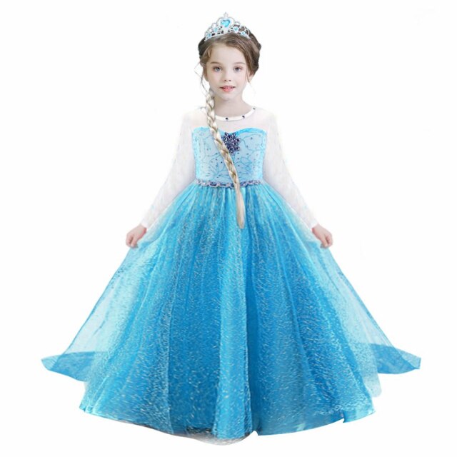 AOOWU Robe Princesse Fille, Robe Elsa Enfant de Princesse