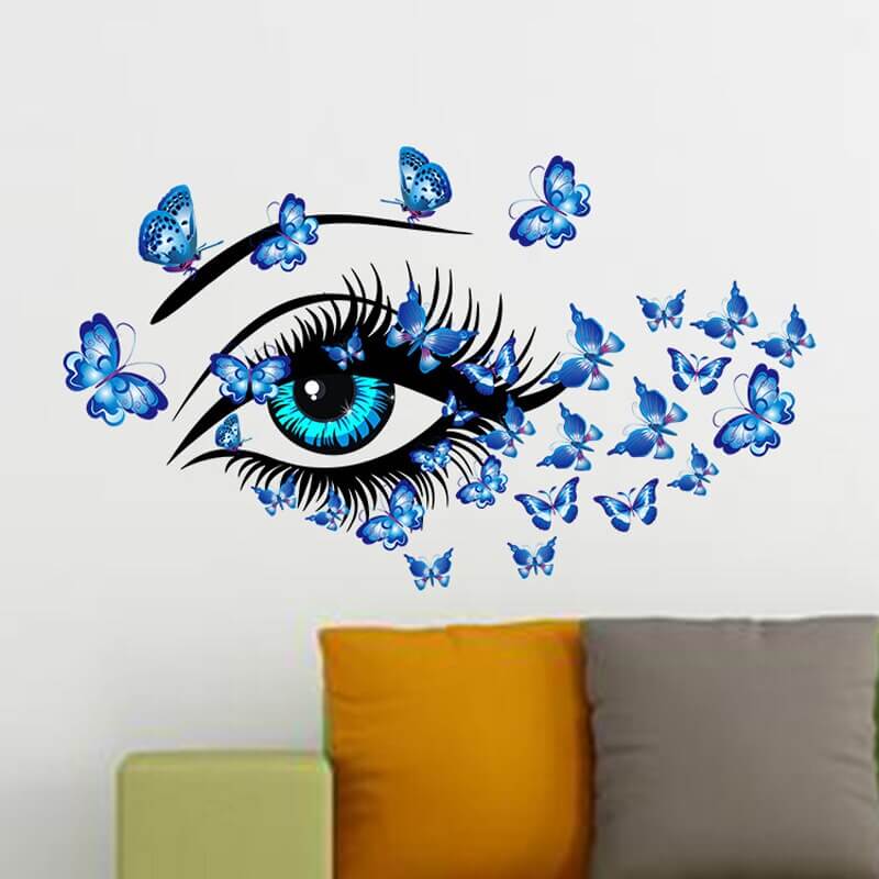 Autocollant papillons visage