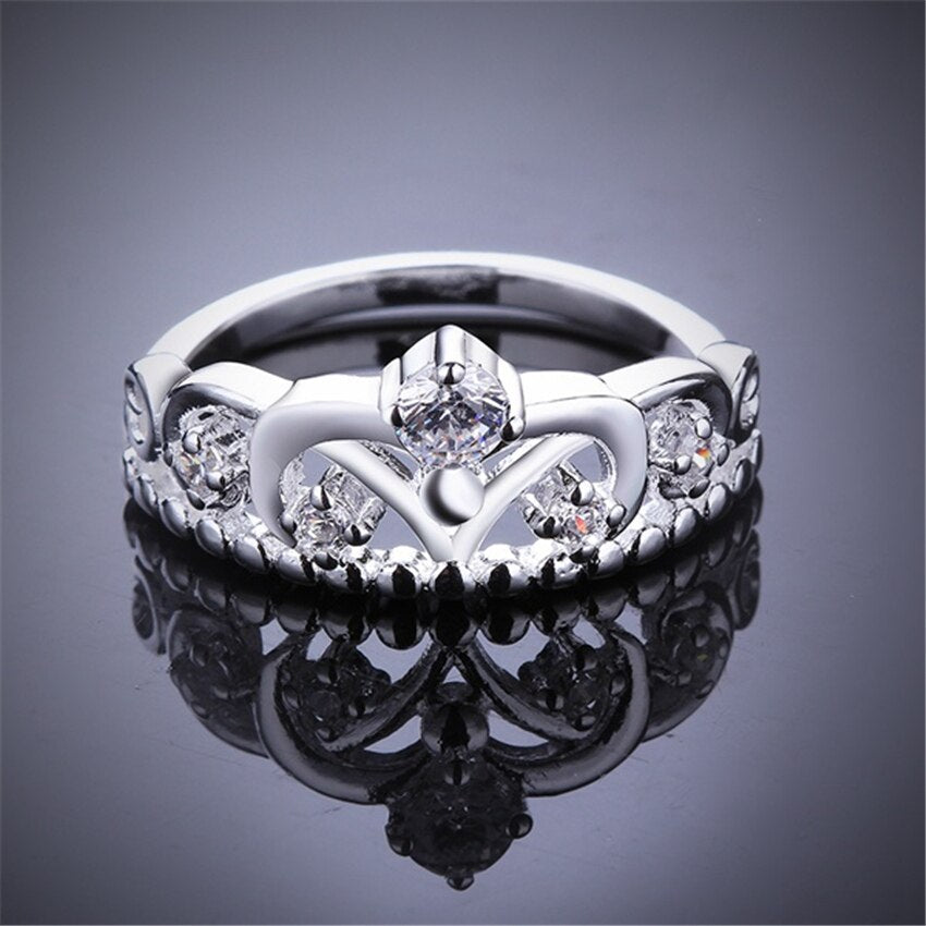 Bague couronne argent