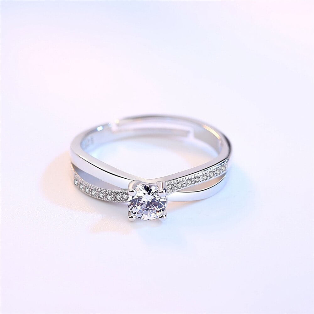Bague cristal princesse fiancaille
