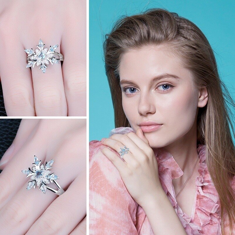 Bague flocon de neige argent