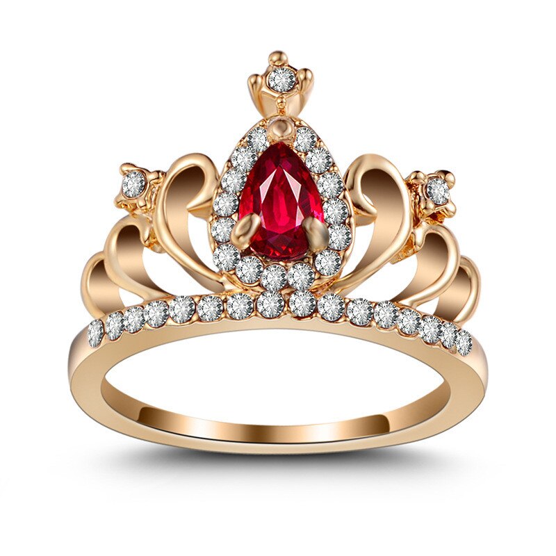 Bague solitaire scintillante rose