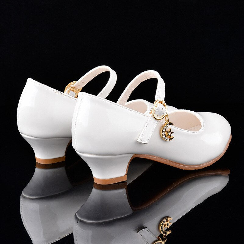 Chaussure blanche ceremonie petite fille