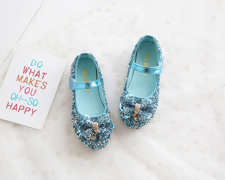 Chaussure paillette bleu fille
