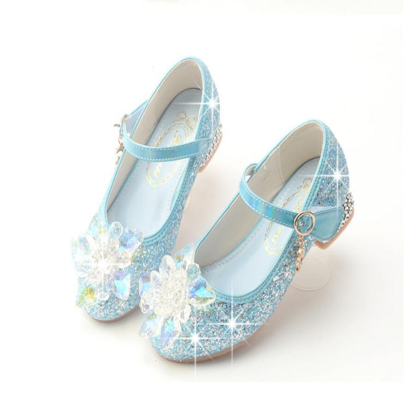 Chaussures fille paillettes bleues