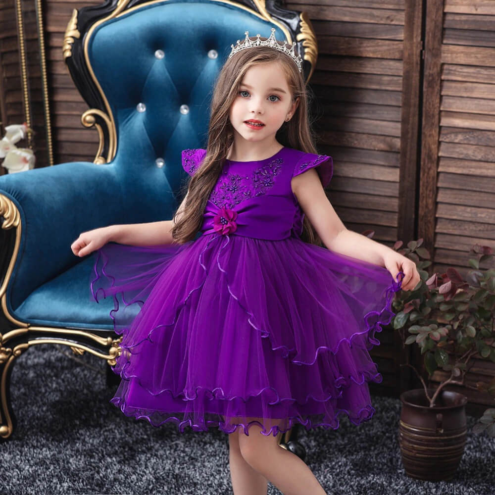 Robe Raiponce violette pour enfants - Déguisement Mania