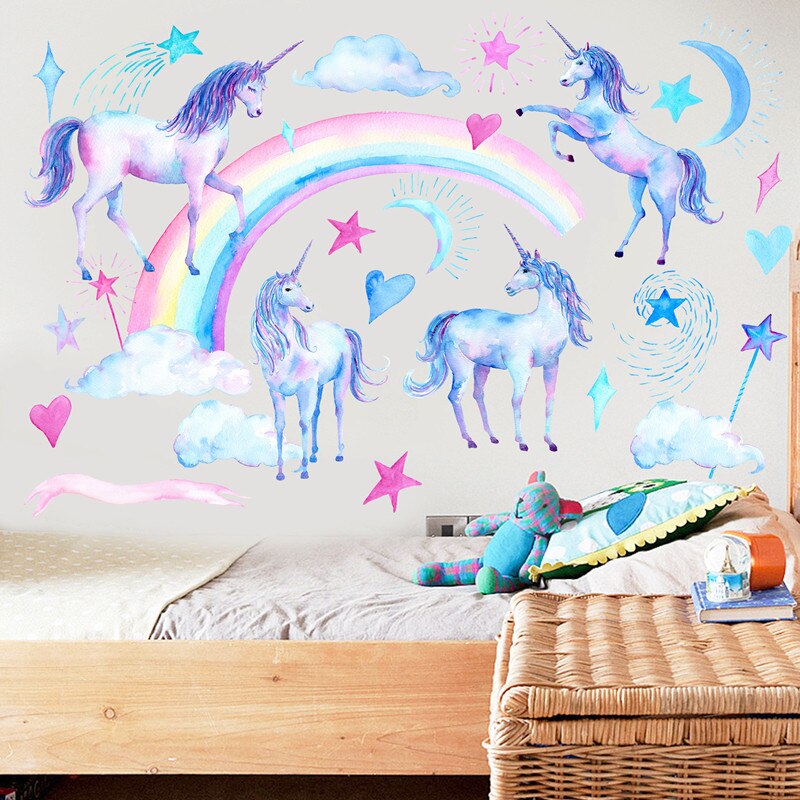 Grand Stickers chambre licorne