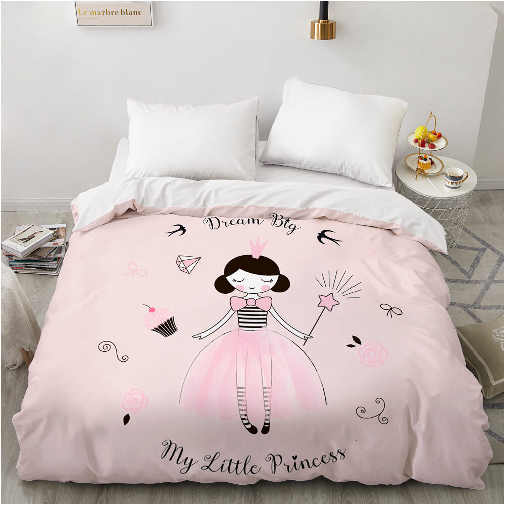 Housse de couette princesse rose 1 personne
