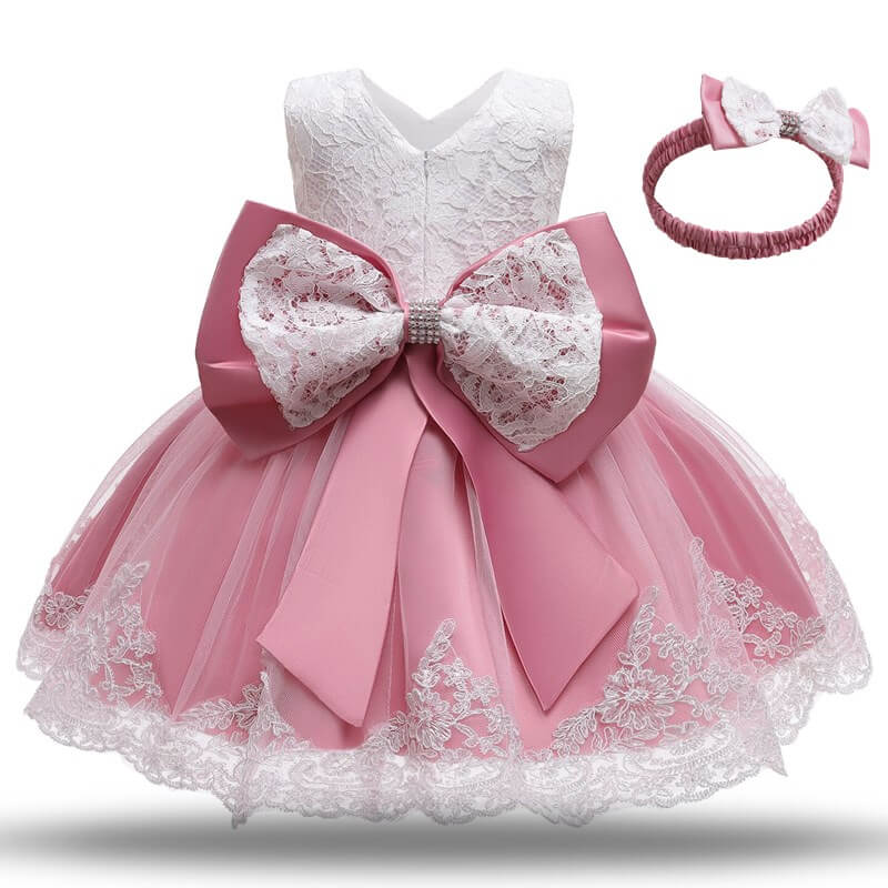 Robe bapteme dentelle bebe fille