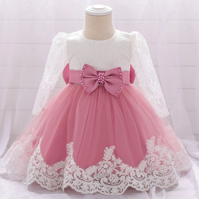Robe bebe ceremonie rose pale