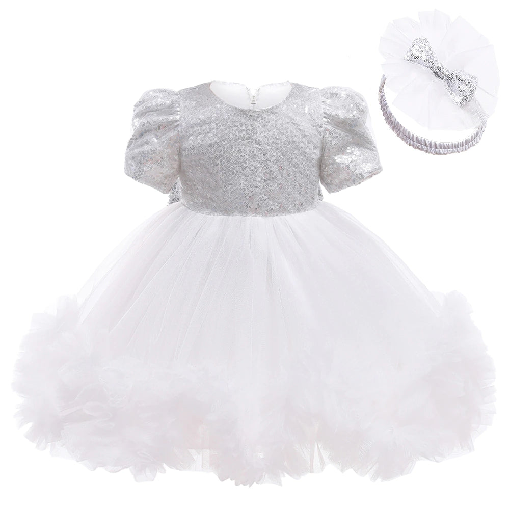 Robe bebe tulle blanc