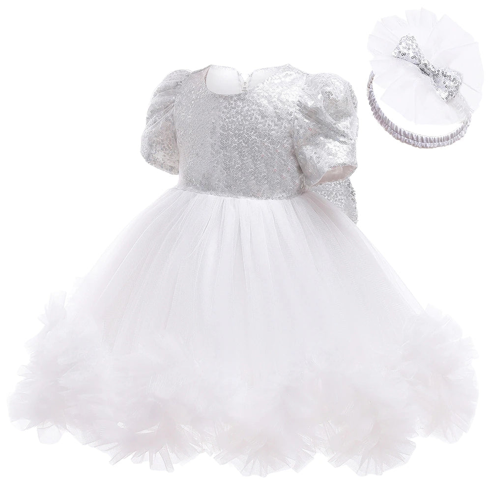 Robe blanche en tulle