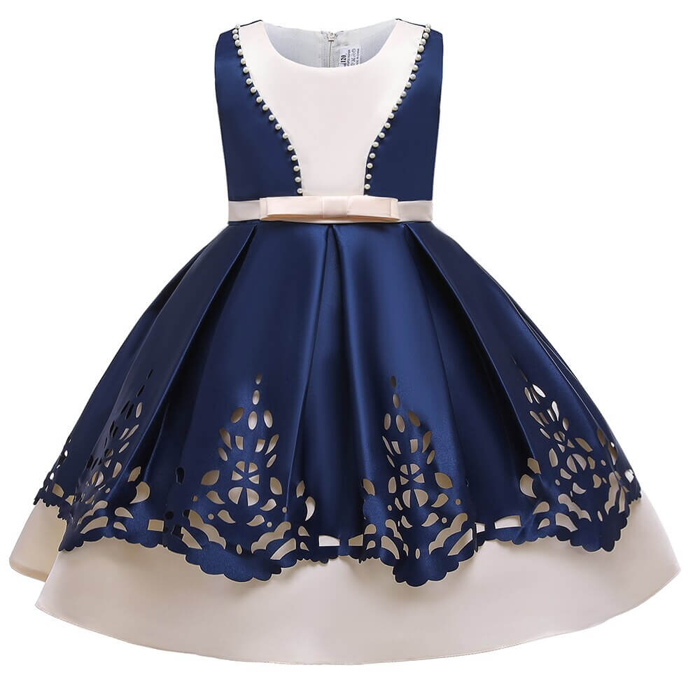 Robe bleu blanc fille