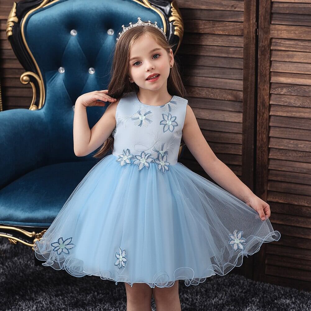 Robe bleu princesse tulle