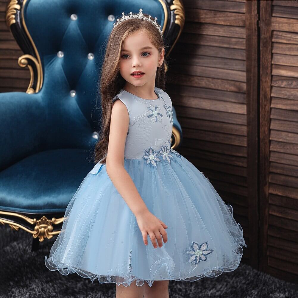 Robe de princesse bleu tulle
