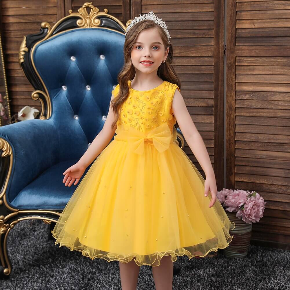 Robe de princesse jaune fille