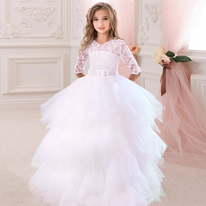 Robe longue de princesse petite fille
