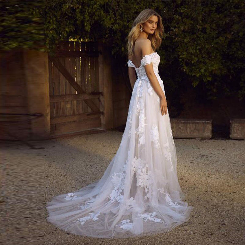 Robe mariee princesse col bateau