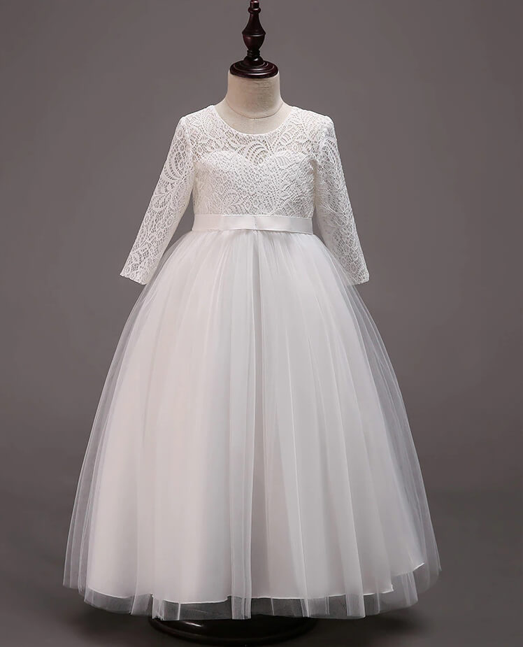 Robe petite fille ceremonie blanche