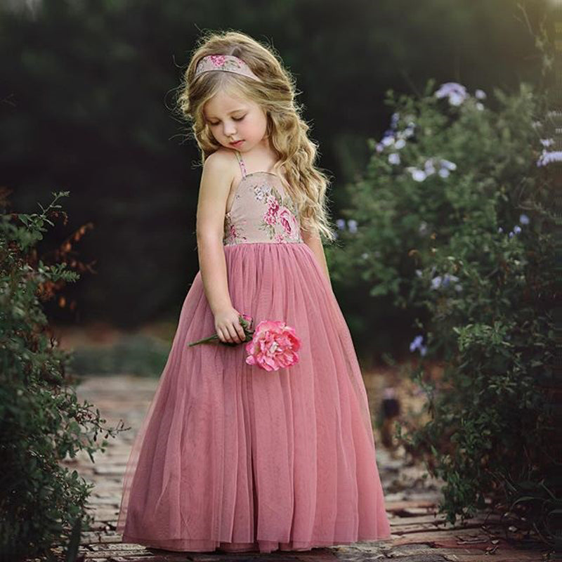 Robe petite fille rose pale