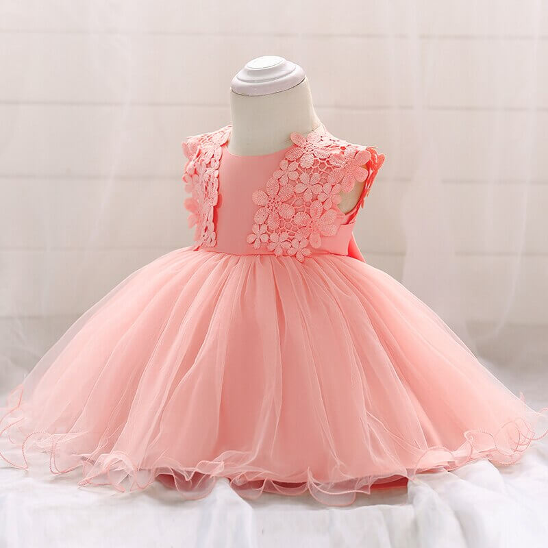 Robe petite fille rose poudre