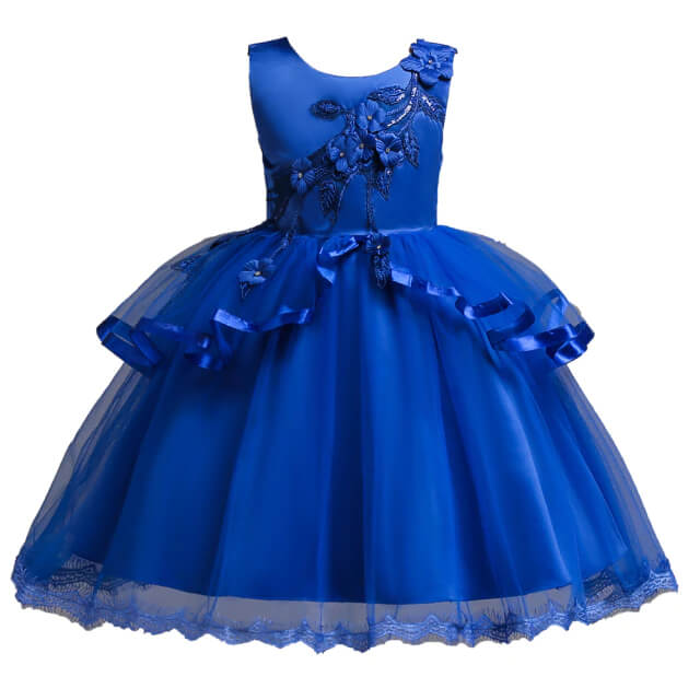 Robe princesse bleu roi enfant