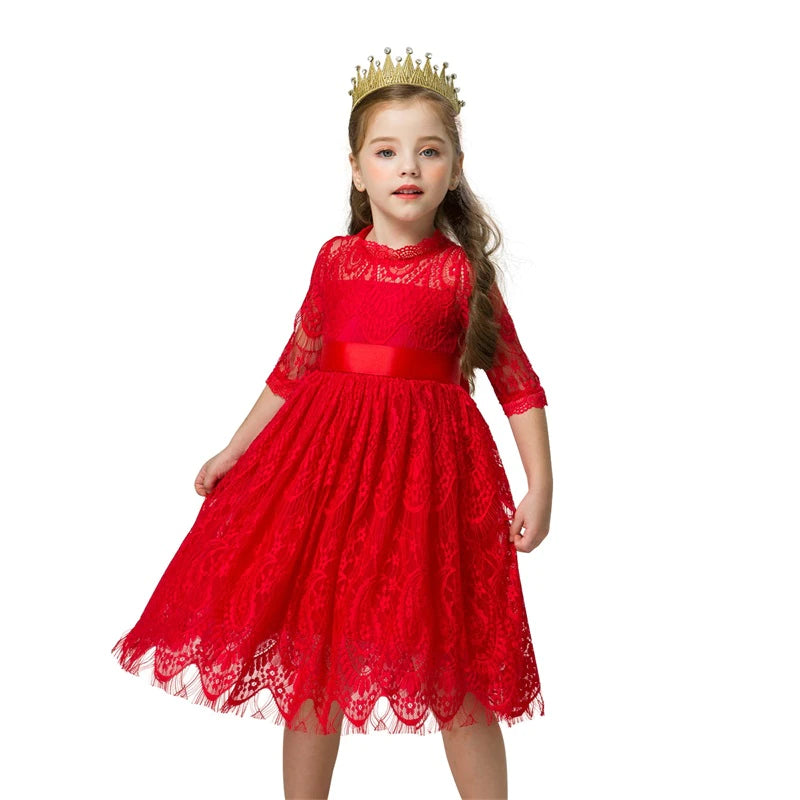 Robe princesse rouge fillette
