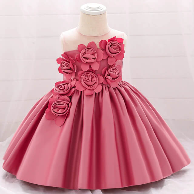Robe rose petite fille ceremonie
