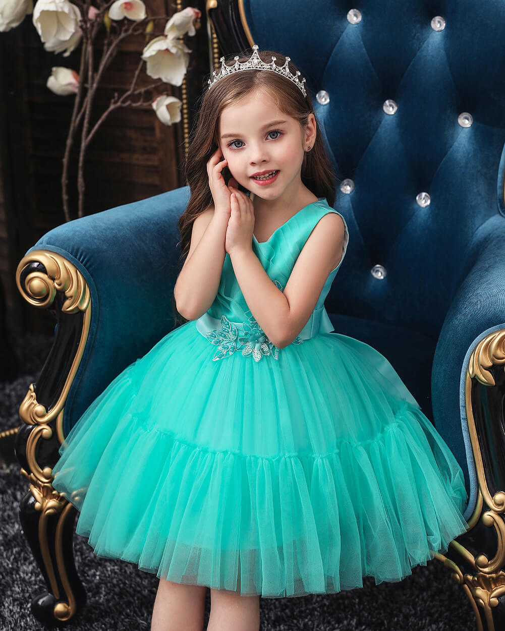 Robe turquoise fille