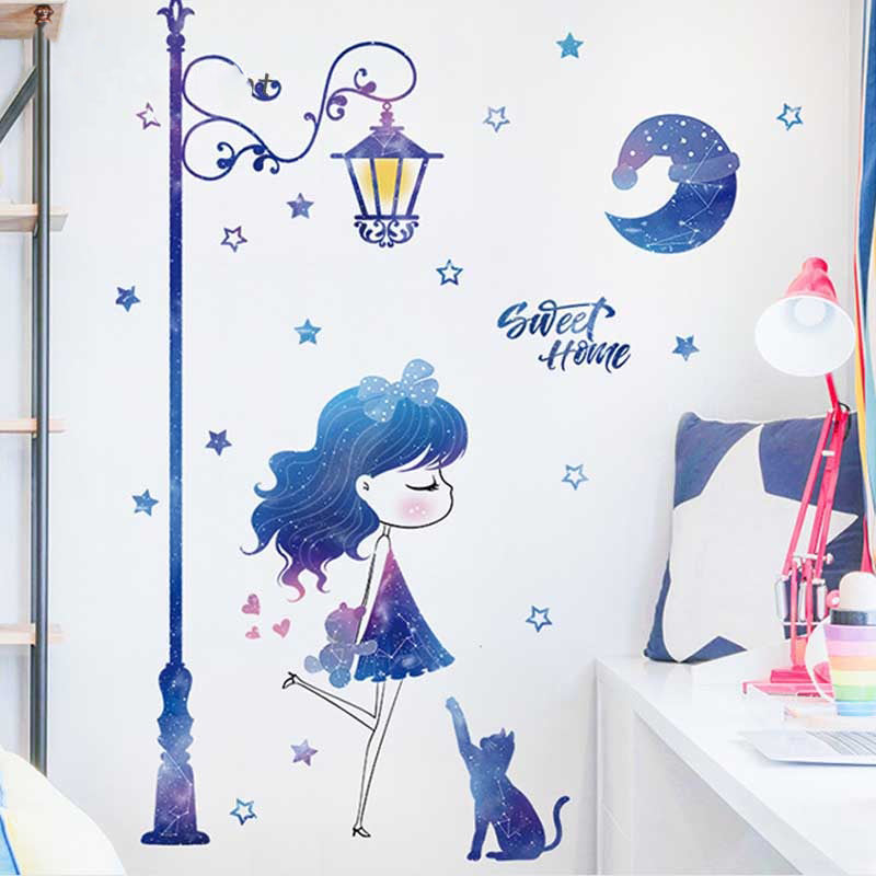 Stickers chat lampadaire