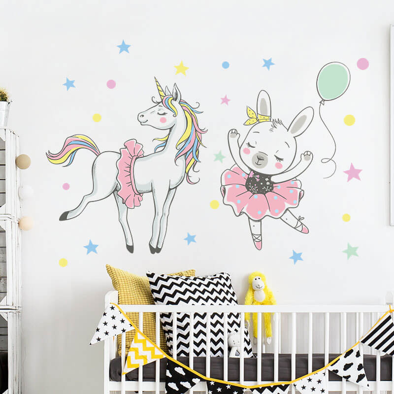 Stickers fille et Lapin