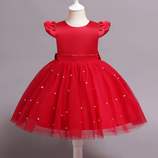 Robe Rouge Bordeaux Bébé Fille