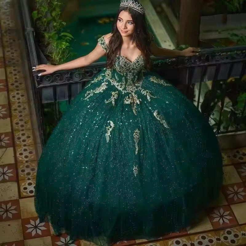 Robe de mariee princesse verte