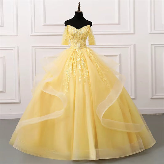 Robe princesse femme or
