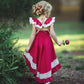 Robe de Cérémonie Fille Rouge et Blanche