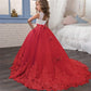 Robe fille rouge blanche