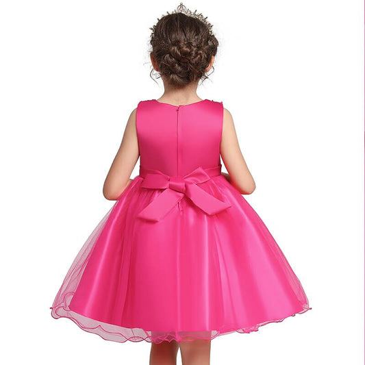 Robe de princesse tutu rose à paillettes pour anniversaires de filles