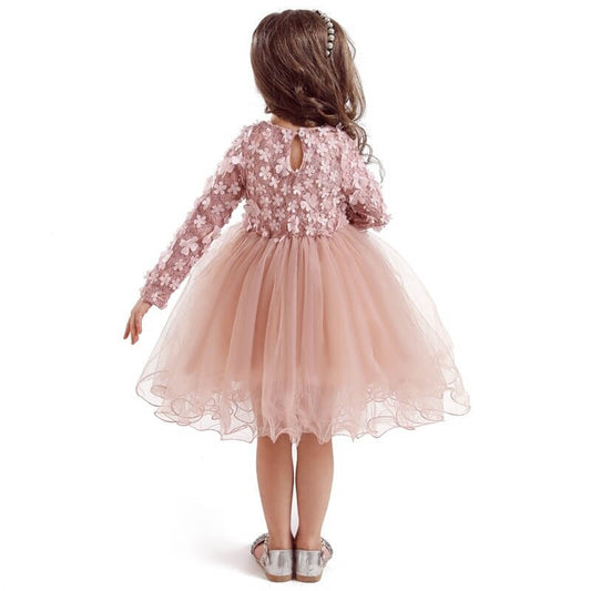 Robe de Princesse Rose pour Fille de 1 à 4 ans, Tenue d'Automne