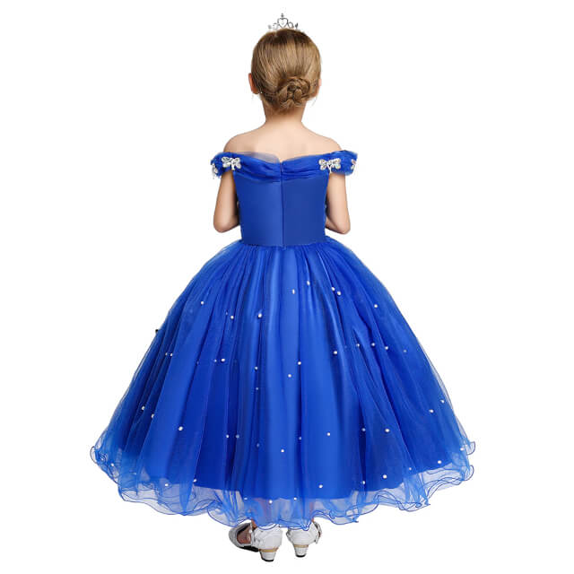 Robe Princesse Fille Bleu Roi Princesse Magique