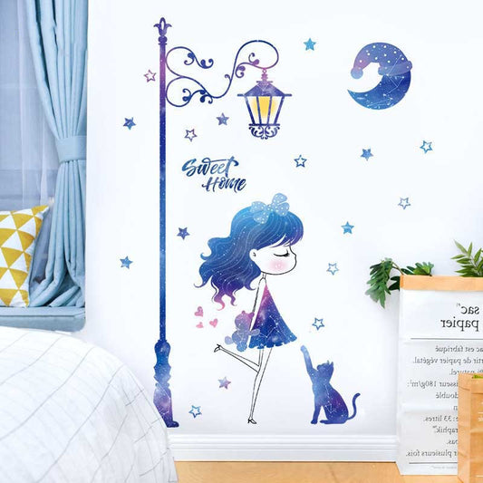 Autocollant chat lampadaire