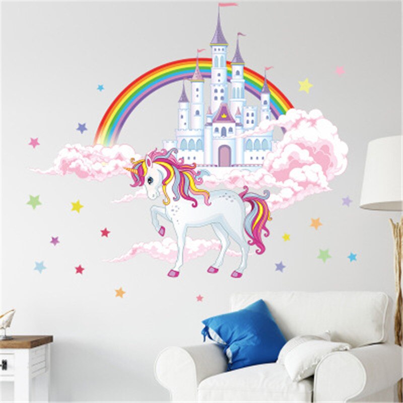 DECOWALL SG2-2401 Arcenciel Stickers Muraux Licorne Nuage étoile Autocollant Mural pour enfants fille bébé chambre salon pépinière décoration DECOWALL SG2-2401 Arcenciel Stickers Muraux Licorne Nuage étoile Autocollant Mural pour enfants fille bébé chambre salon pépinière décoration
