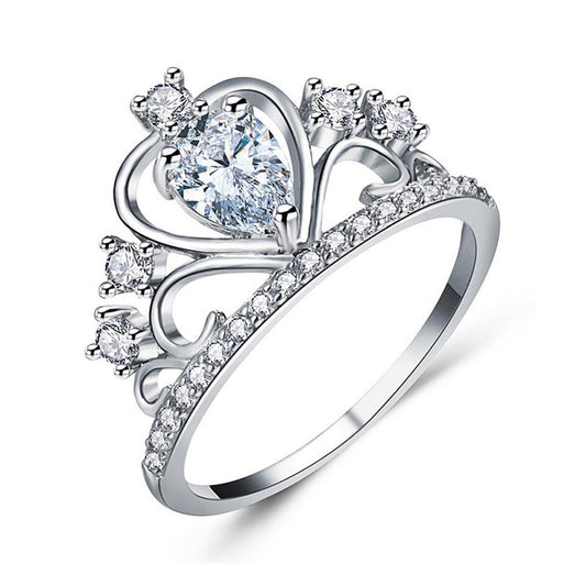 Bague coeur couronne