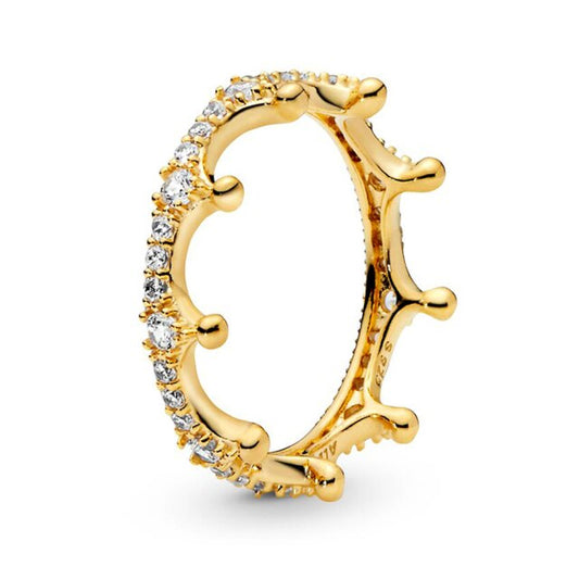 Bague couronne princesse or