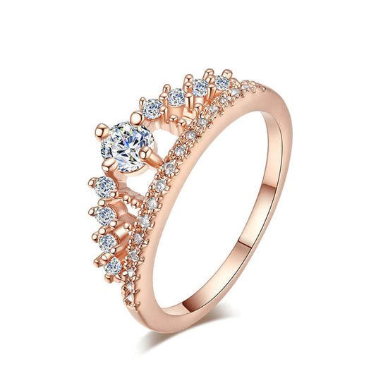 Bague couronne rose gold